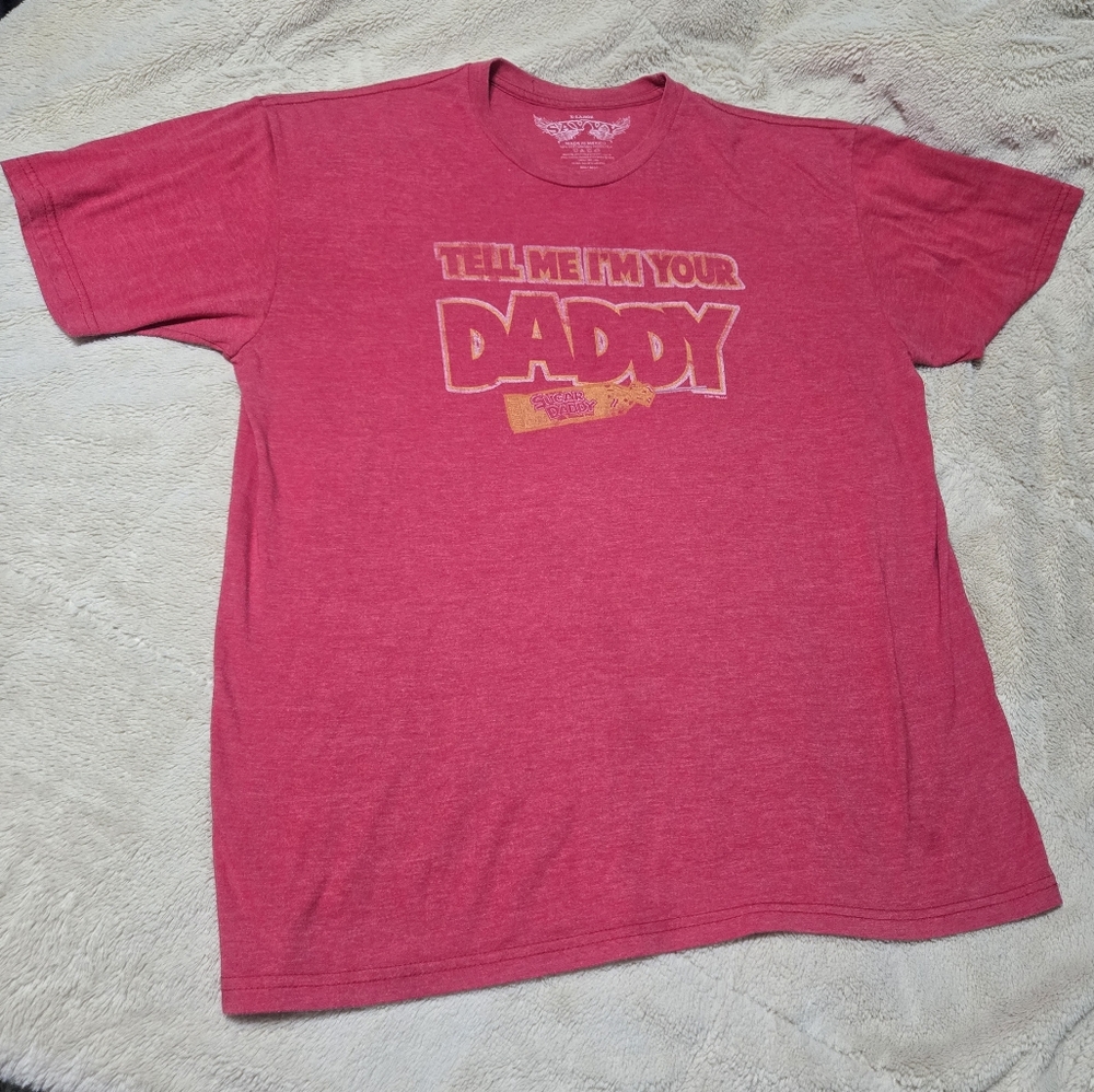 Savvy Sugar Daddy tShirt Red Whos Ya Daddy Funny Short Sleeve Novelty tee, XL